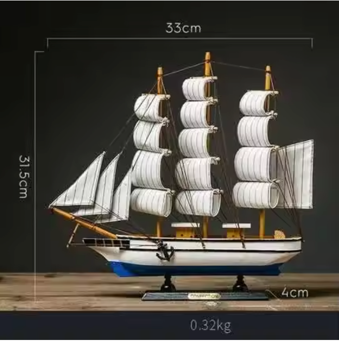 Levensecht Miniatuur Houten Piratenschip – Marine Decoratie en Home Souvenir