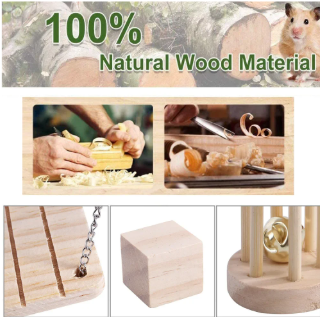 Houten Knaagdier Speelgoedset – Kauw en Speel Set voor Kleine Dieren