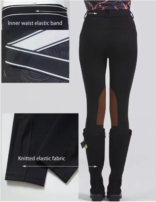 Half Leren Paardrijbroek met Antislip Grip – Unisex Paardensportbroek voor Alle Seizoenen