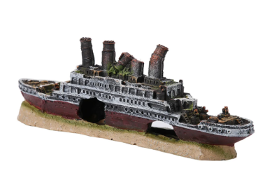 Aquarium Schip Wrak Decoratie – Titanic Stijl Hars Ornament