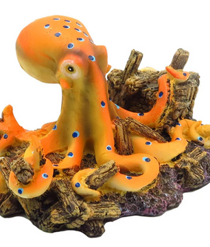 Octopus Aquarium Decoratie – Hars Ornament met Schuilplaats