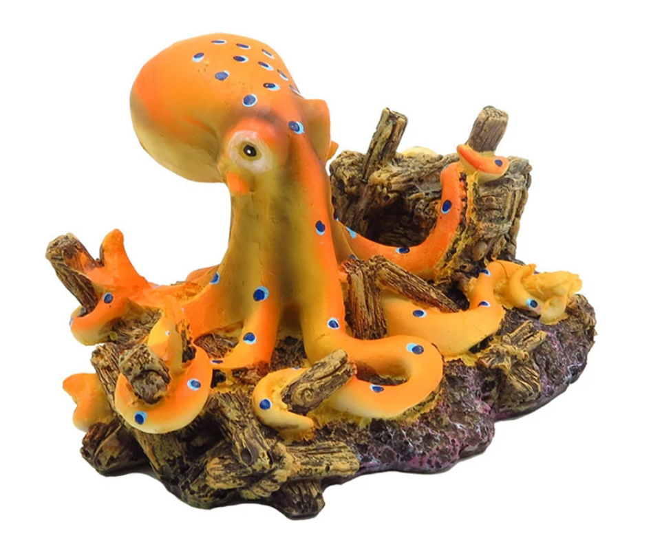 Octopus Aquarium Decoratie – Hars Ornament met Schuilplaats