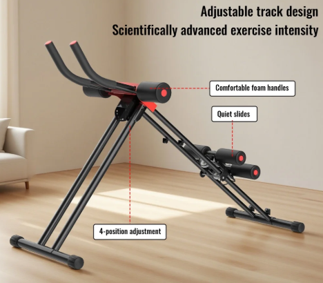 Ab Trainer Opvouwbaar – Core Trainingsapparaat met Verstelbare Weerstand en Kniebescherming