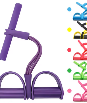 Fitness Weerstandsband met Pedalen – 4-Tube Tension Trainer voor Buik, Armen en Benen