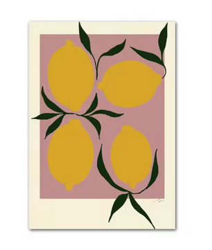 Abstracte Minimalistische Citroen Vaas Canvas Poster – Scandinavische Wanddecoratie