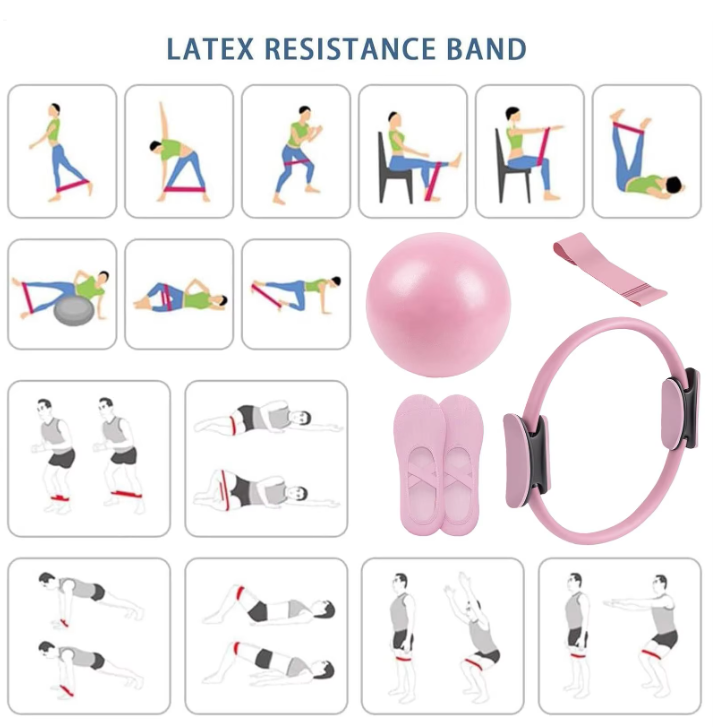 Pilates Set met Ring en Bal – Fitness Set voor Core Training en Full Body Workout