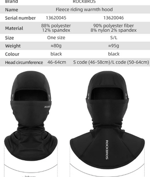 Winter Balaclava Fietsmasker – Winddicht en Warm met Fleece Voering