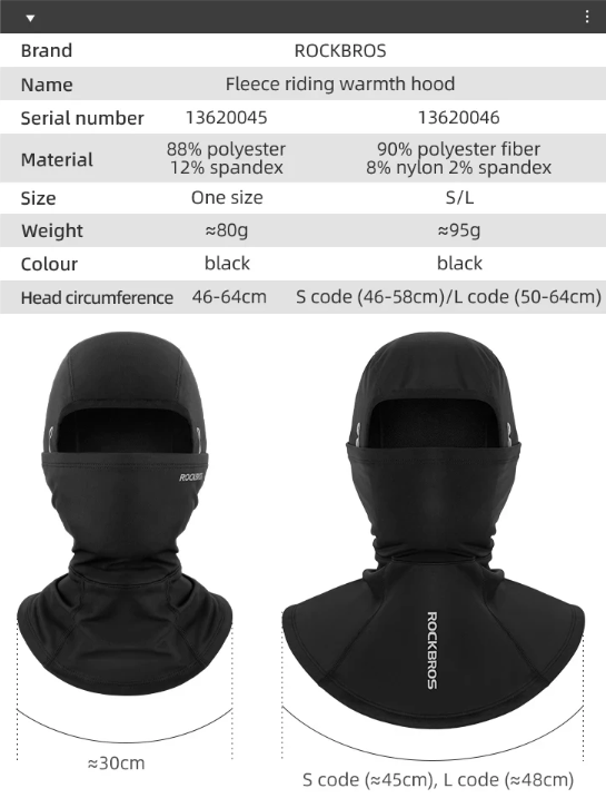 Winter Balaclava Fietsmasker – Winddicht en Warm met Fleece Voering