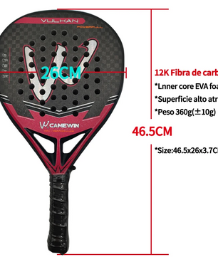 12K Carbon Padel Racket – Professioneel met EVA Kern en Accessoires