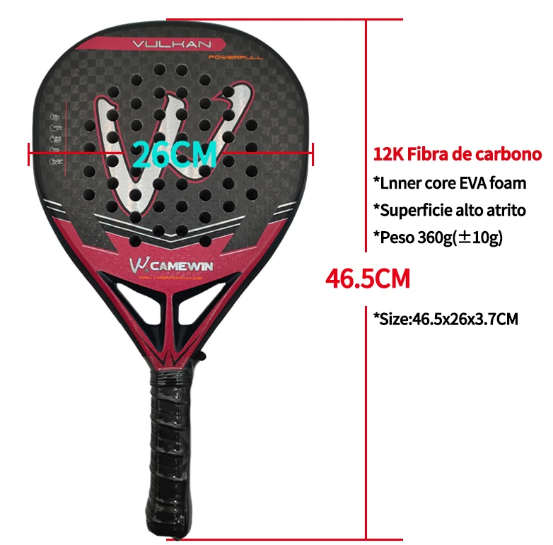 12K Carbon Padel Racket – Professioneel met EVA Kern en Accessoires