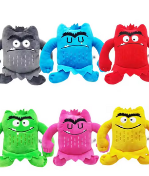 Set van 6 Kawaii Monster Knuffels – Zachte Pluche Speelgoedfiguren, Educatief en Sensorisch Speelgoed (15 cm)