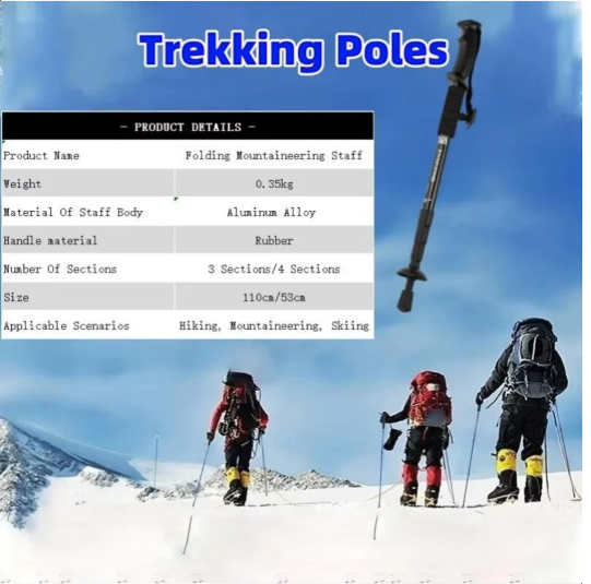 Opvouwbare Trekkingstokken met Schokabsorptie – Ultralicht en Telescopisch voor Wandelen en Bergbeklimmen
