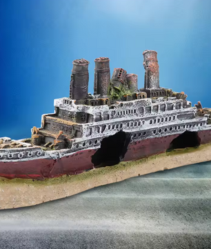 Aquarium Schip Wrak Decoratie – Titanic Stijl Hars Ornament