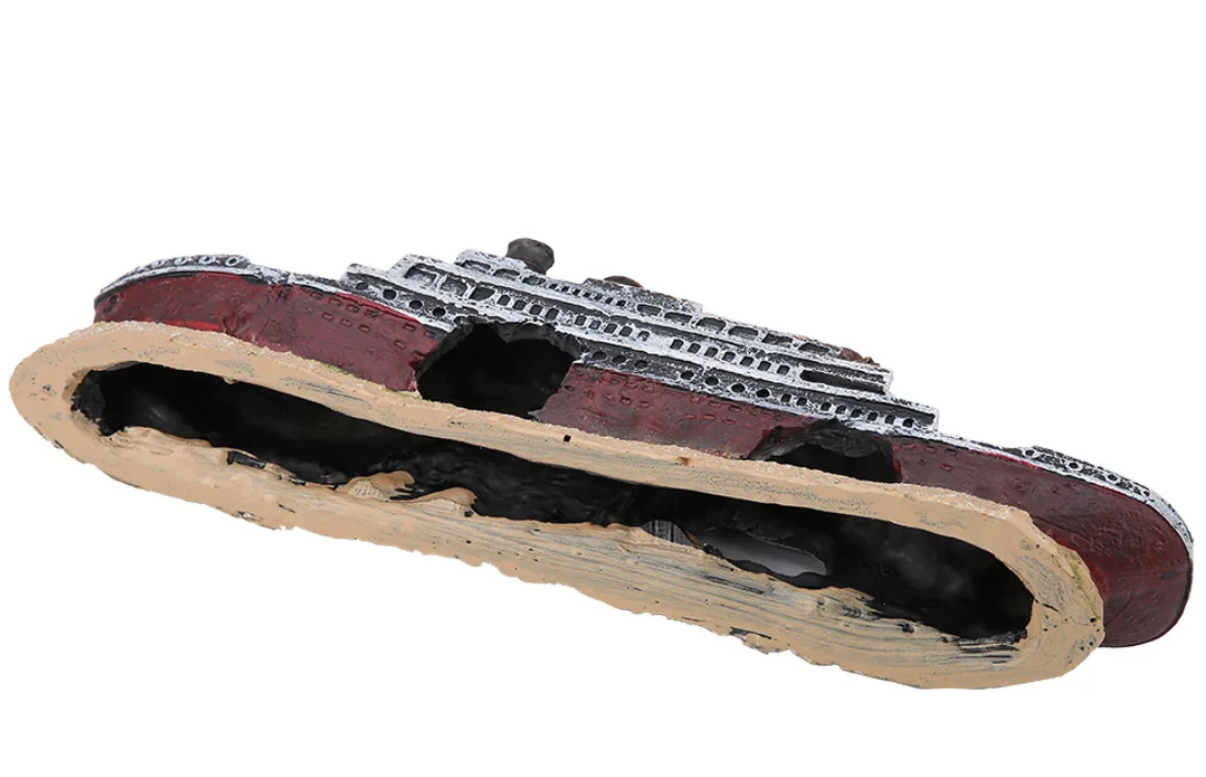 Aquarium Schip Wrak Decoratie – Titanic Stijl Hars Ornament