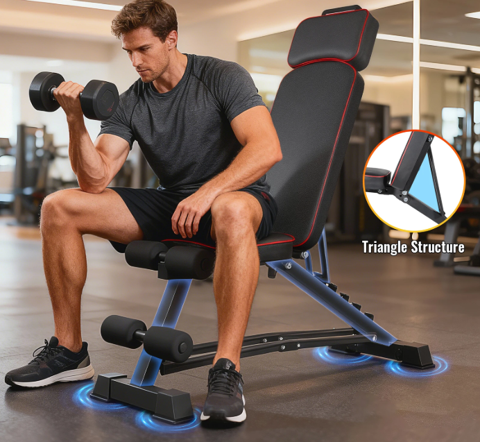 Multifunctionele Halterbank – Opvouwbare Fitnessbank met 5 Standen voor Full Body Training