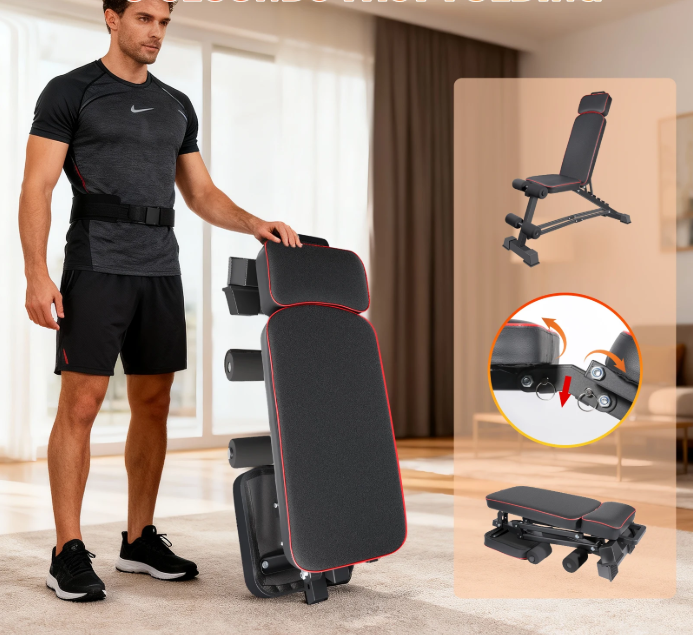 Multifunctionele Halterbank – Opvouwbare Fitnessbank met 5 Standen voor Full Body Training