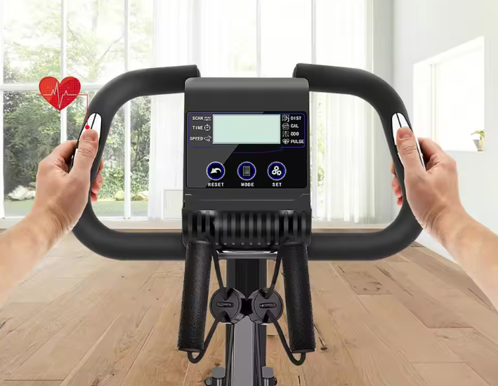 Opvouwbare Hometrainer – 8 Weerstanden met LCD Display en Hartslagsensoren