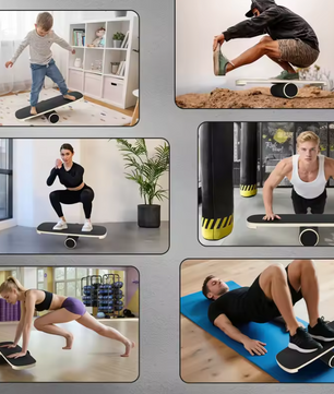 Balance Board met Roller – Houten Balans Trainer voor Core en Stabiliteit