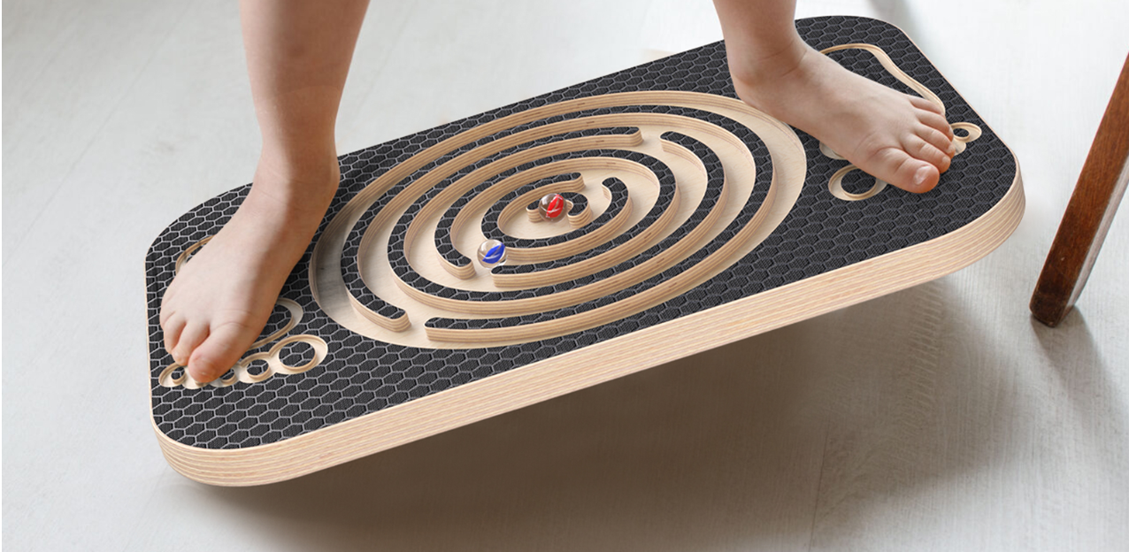 Houten Balansbord met Doolhof – Verstelbare Balans Trainer voor Core, Coördinatie en Fitness