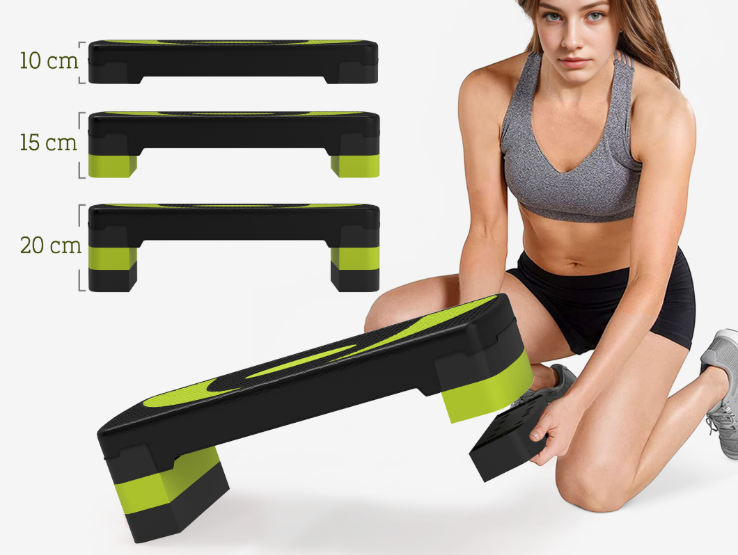 Aerobic Step Platform Verstelbaar – Fitness Stepper met Antislip en 3 Hoogtes