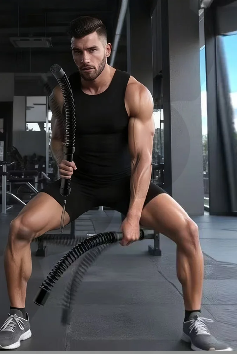 2-in-1 Ropeless Battle Rope met Fly Stick – Draadloze Fitness Rope voor HIIT en Krachttraining