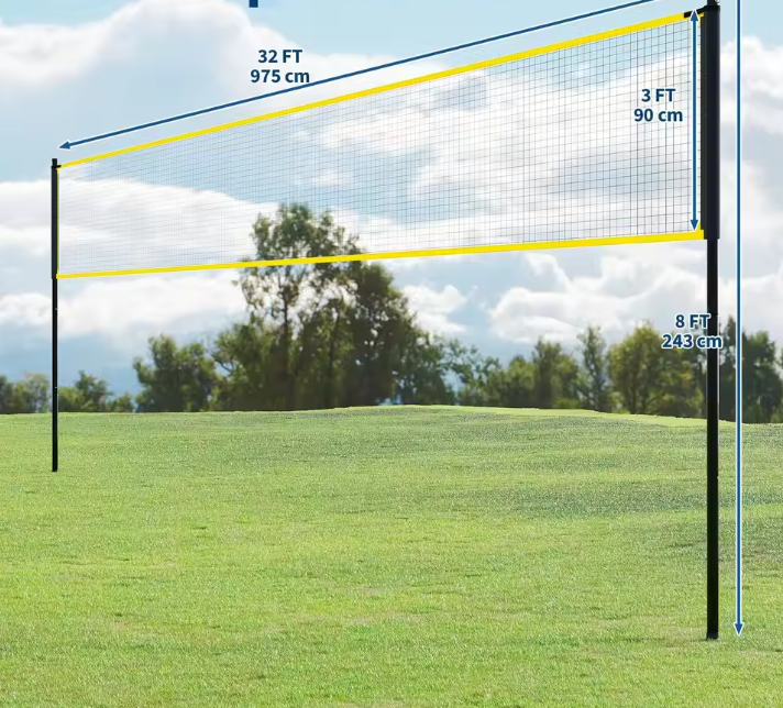 Vrijstaand Volleybal Net Set – 975 cm Verstelbaar met Draagtas en Complete Set