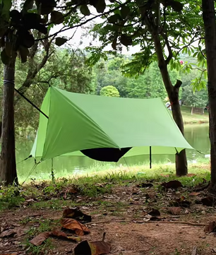 Ultralight Camping Tarp 410x290 cm – Multifunctioneel Tentzeil met Waterdichte PU Coating