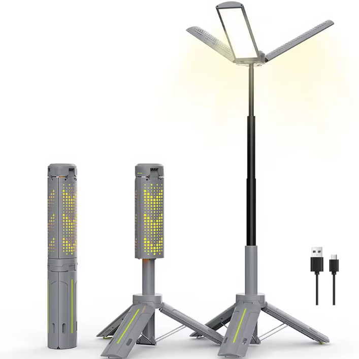 Telescopische Camping Lamp met Statief – Oplaadbare LED Lantaarn 8000mAh met 360° Verlichting