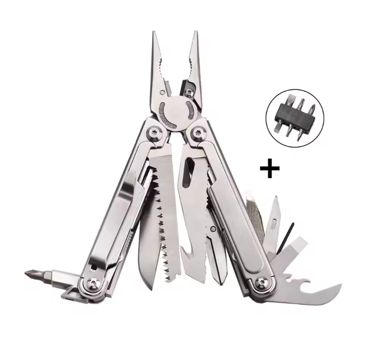 Multitool Tang met Titanium Handgreep – Opvouwbare Multitool met Mes, Schaar en Bits