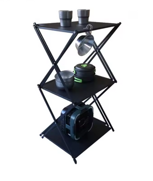 Opvouwbaar Camping Rek 3 Laags – Draagbare Opbergkast voor BBQ, Picknick en Outdoor