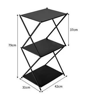 Opvouwbaar Camping Rek 3 Laags – Draagbare Opbergkast voor BBQ, Picknick en Outdoor