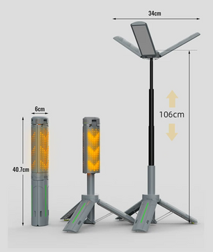Telescopische Camping Lamp met Statief – Oplaadbare LED Lantaarn 8000mAh met 360° Verlichting