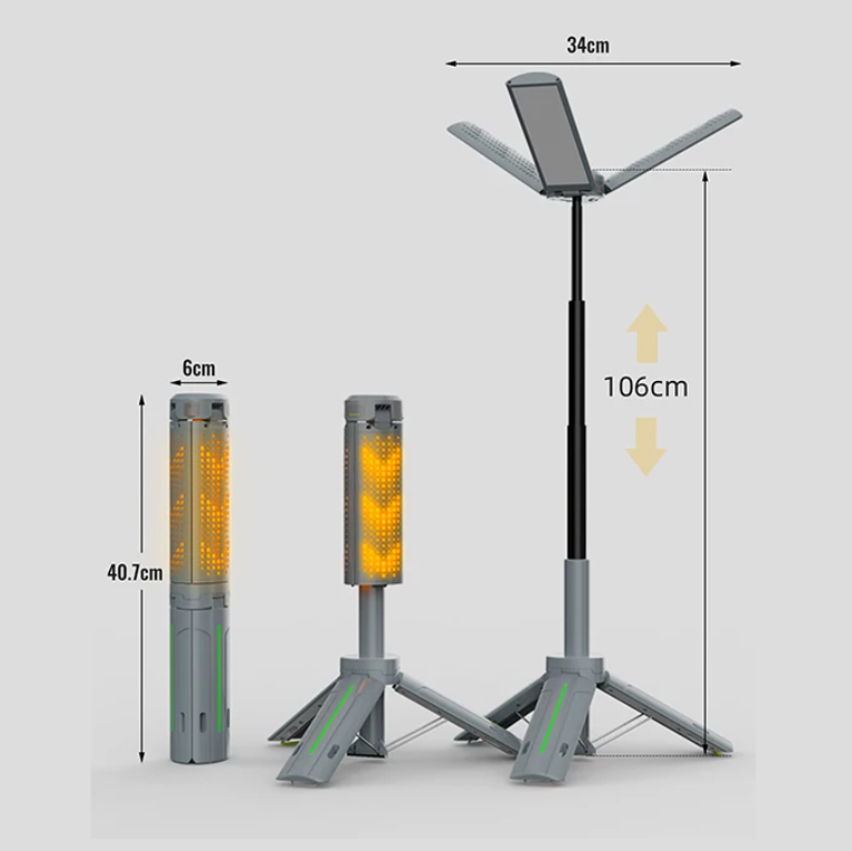 Telescopische Camping Lamp met Statief – Oplaadbare LED Lantaarn 8000mAh met 360° Verlichting