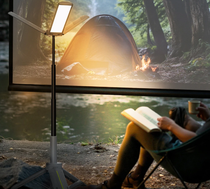 Telescopische Camping Lamp met Statief – Oplaadbare LED Lantaarn 8000mAh met 360° Verlichting