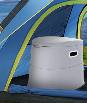 Draagbaar Camping Toilet 5L – Compact Reistoilet met Afneembare Emmer en Papierhouder