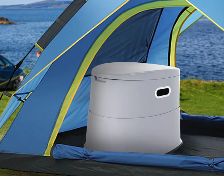 Draagbaar Camping Toilet 5L – Compact Reistoilet met Afneembare Emmer en Papierhouder