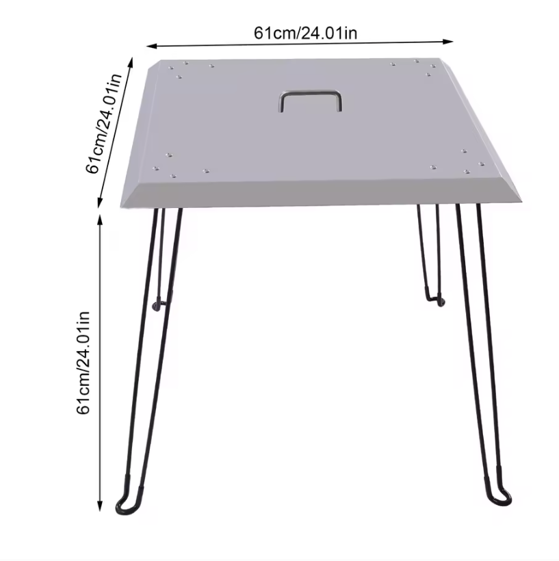 Fire Pit Heat Deflector 61 cm – RVS Warmteverdeler met Handvat voor Vuurkorf en Buitenhaard