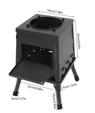 Opvouwbare Camping Houtkachel – Draagbare Outdoor Stove met Handschoenen voor Koken en Verwarmen