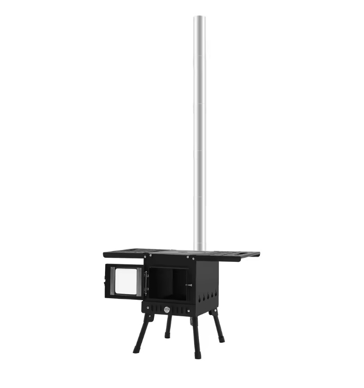 Opvouwbare Camping Houtkachel – Draagbare Outdoor Stove met Handschoenen voor Koken en Verwarmen