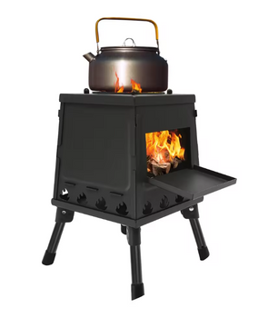 Opvouwbare Camping Houtkachel – Draagbare Outdoor Stove met Handschoenen voor Koken en Verwarmen