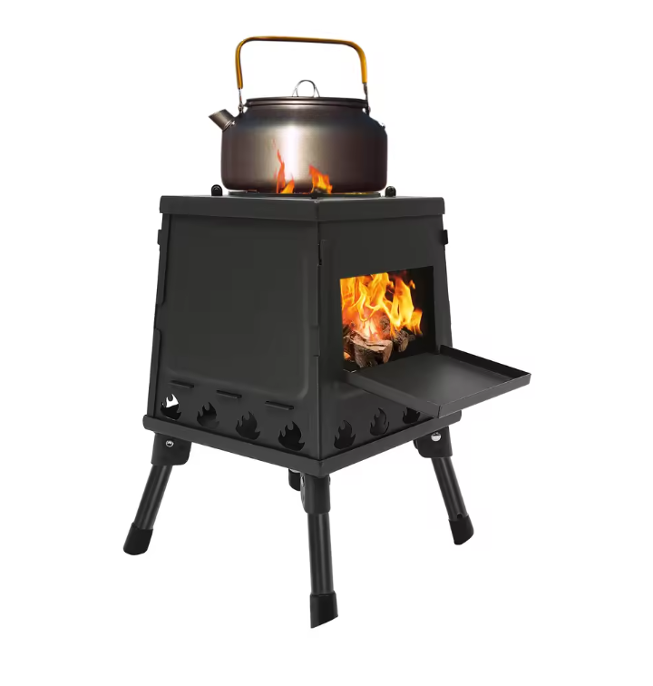 Opvouwbare Camping Houtkachel – Draagbare Outdoor Stove met Handschoenen voor Koken en Verwarmen
