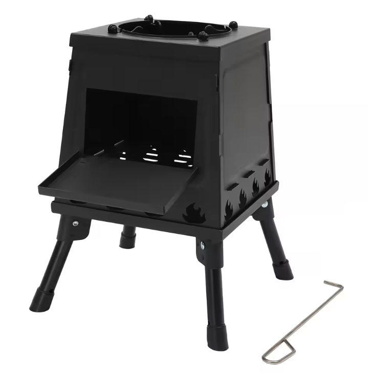 Opvouwbare Camping Houtkachel – Draagbare Outdoor Stove met Handschoenen voor Koken en Verwarmen