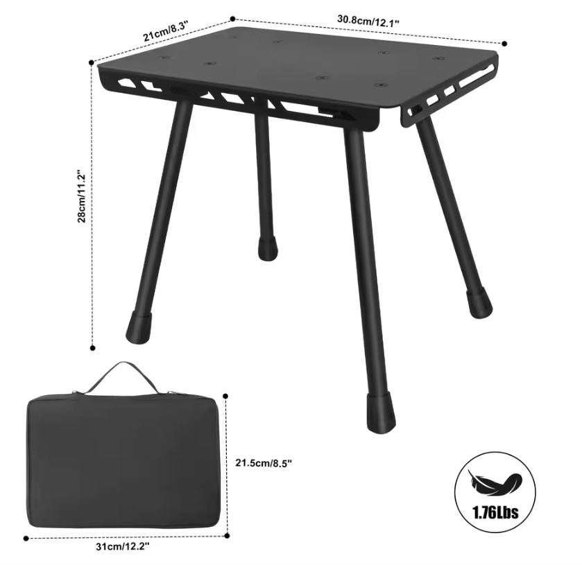 Opvouwbare Camping Kruk – Lichtgewicht Aluminium Outdoor Stoel met Opberglussen