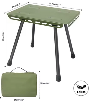 Opvouwbare Camping Kruk – Lichtgewicht Aluminium Outdoor Stoel met Opberglussen