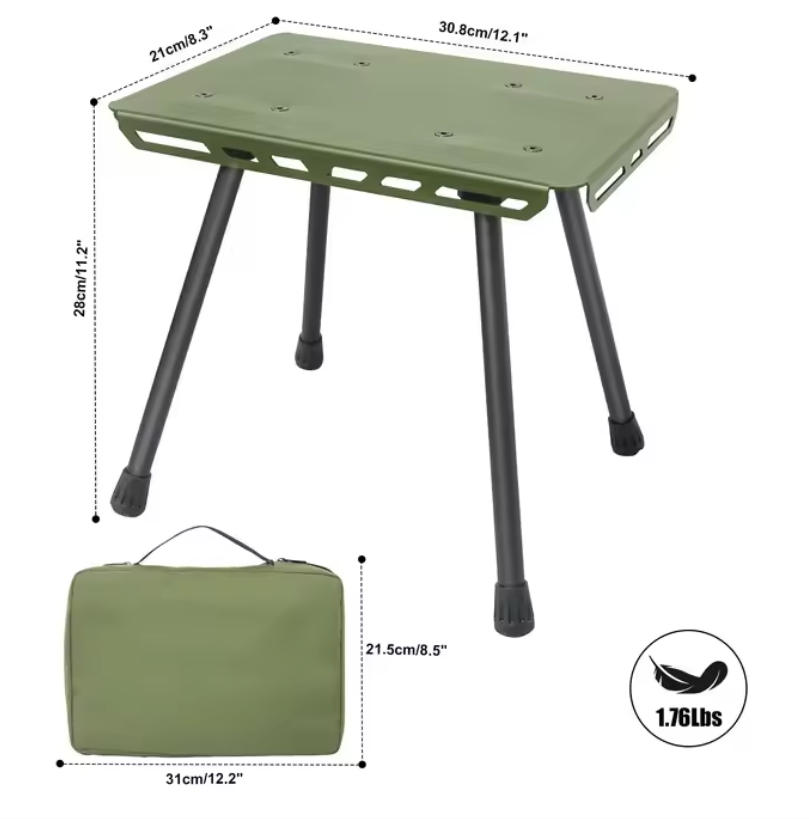 Opvouwbare Camping Kruk – Lichtgewicht Aluminium Outdoor Stoel met Opberglussen