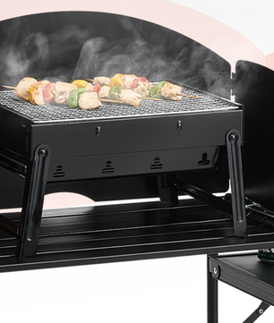 Opvouwbare Camping Keukentafel – Aluminium Cook Station met Opbergkast en Windscherm