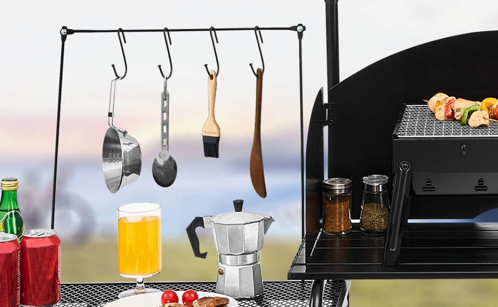 Opvouwbare Camping Keukentafel – Aluminium Cook Station met Opbergkast en Windscherm