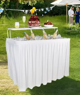 Opvouwbare Koeltafel voor Buiten – Inclusief IJsbak en Extra Opbergplank, Ideaal voor Tuin, Camping en Feesten