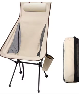 Opvouwbare Campingstoel met Hoofdsteun – Lichtgewicht Outdoor Stoel met Aluminium Frame