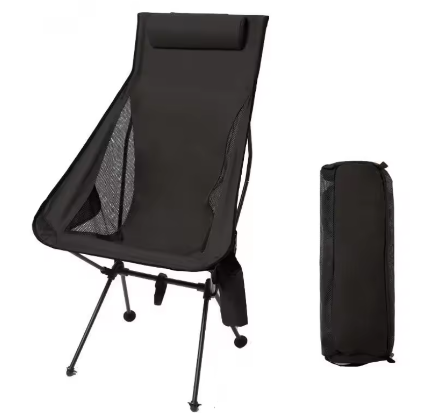 Opvouwbare Campingstoel met Hoofdsteun – Lichtgewicht Outdoor Stoel met Aluminium Frame